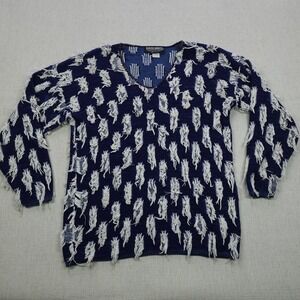 David Brett Sweater Mens Large Distressed Knit Pullover Grunge Made in USA